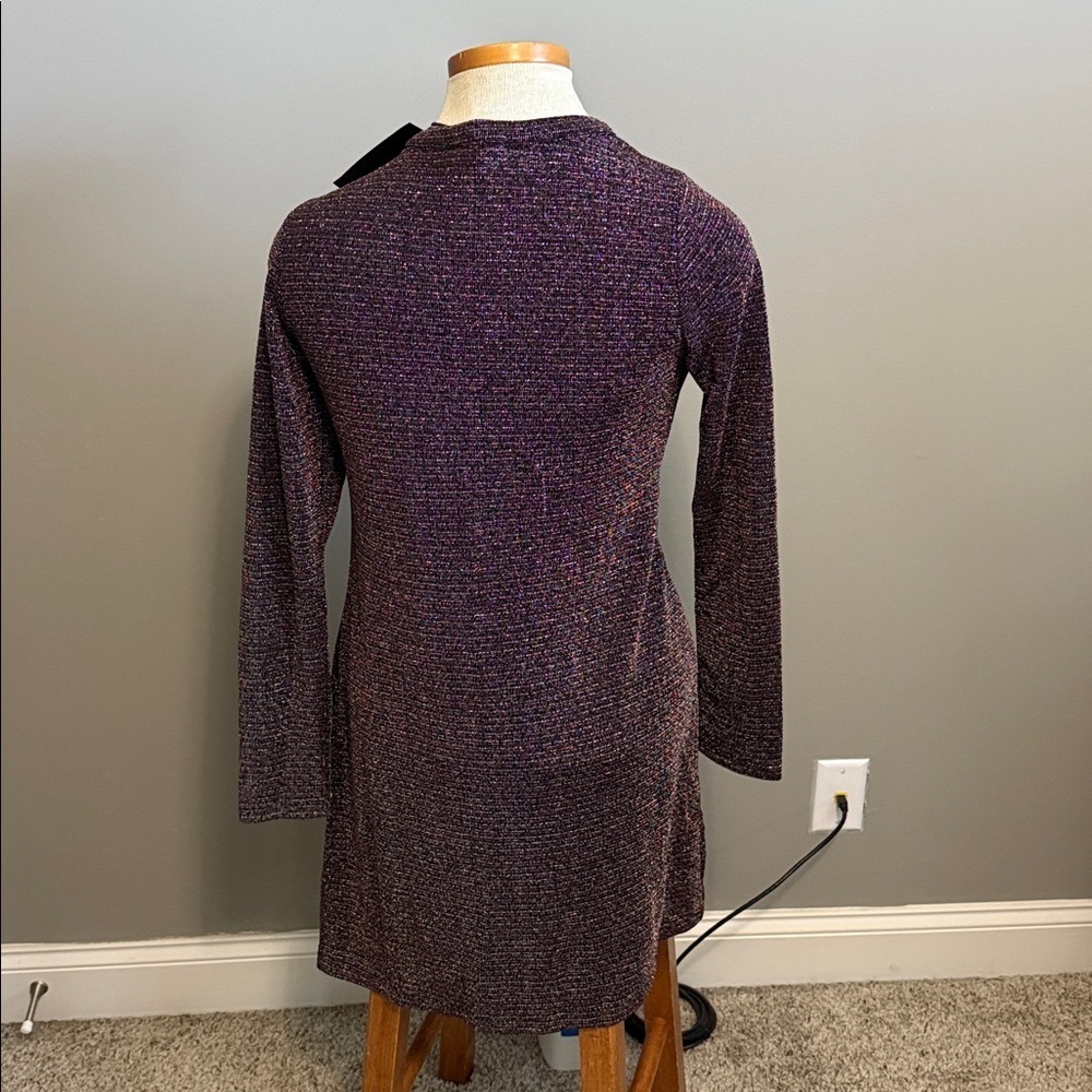 NWT!! Paige - Lucielle Metallic Long-sleeve Wrap Dress In Metallic Multi - XS - Picture 6 of 9